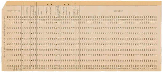  [IBM 701 program card] 